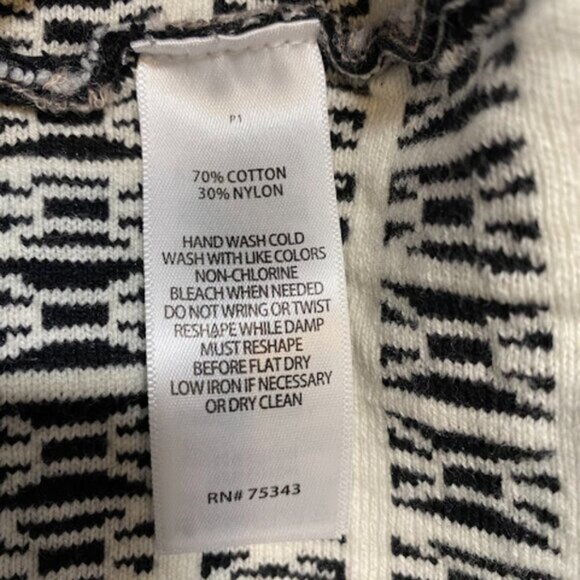 Cynthia Rowley Black White Jacquard Women's Knit Skirt Size Medium NWT - Picture 6 of 7